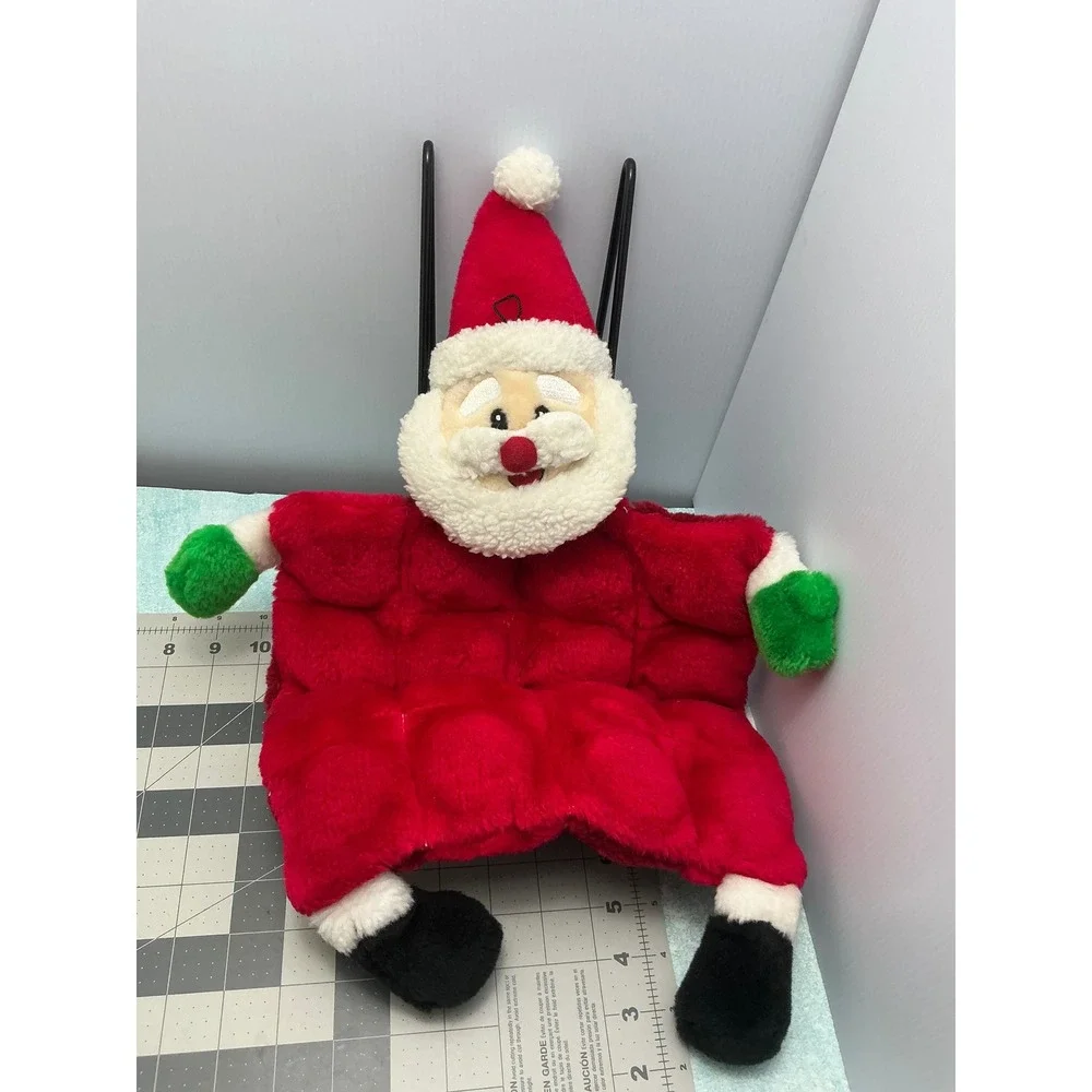 Plush Puppies Santa Claus Christmas Dog Toy Red Quilted Flat Plush 20 Inch